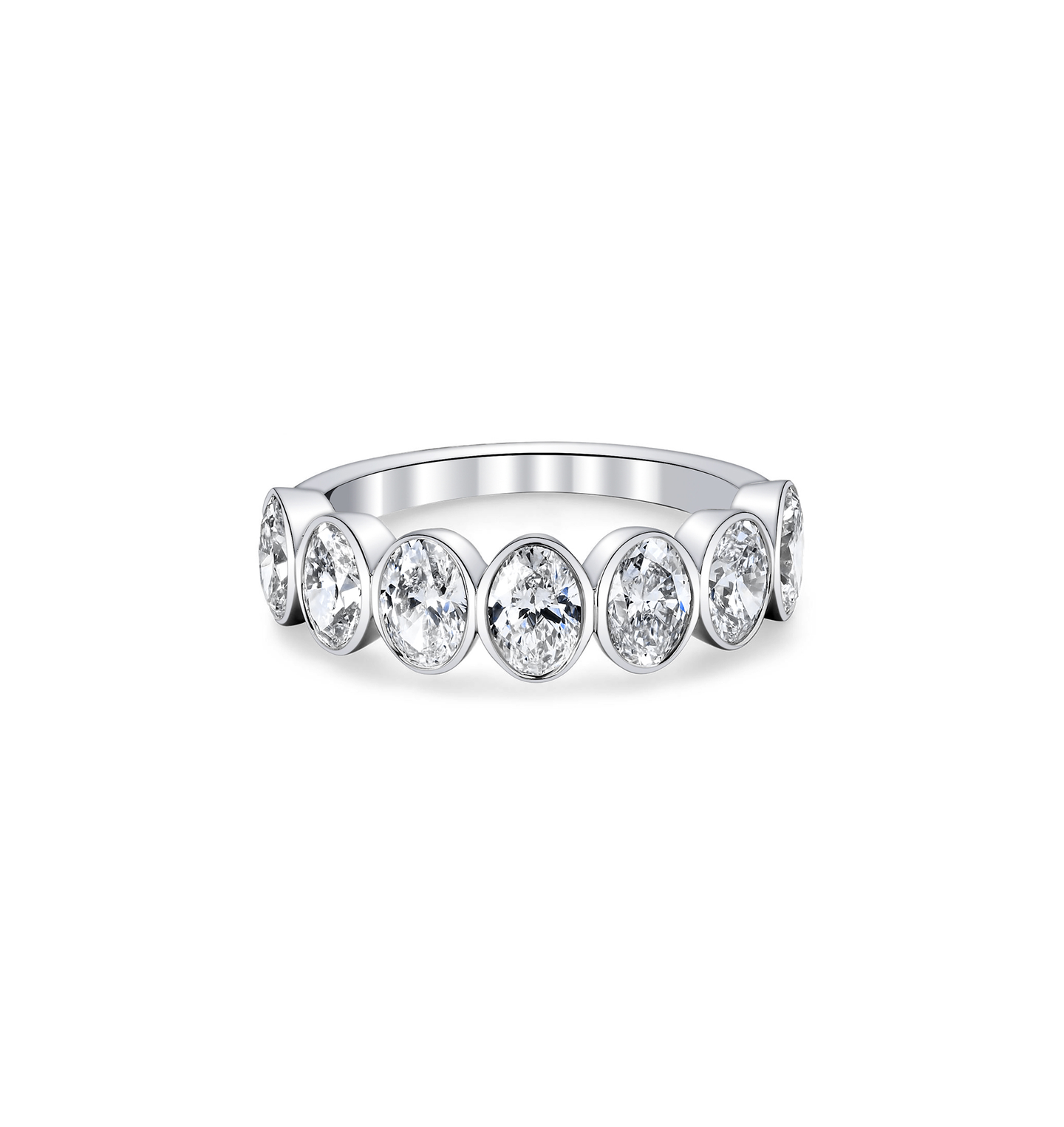 Fink's Exclusive Oval Diamond Bezel Set Band in Platinum