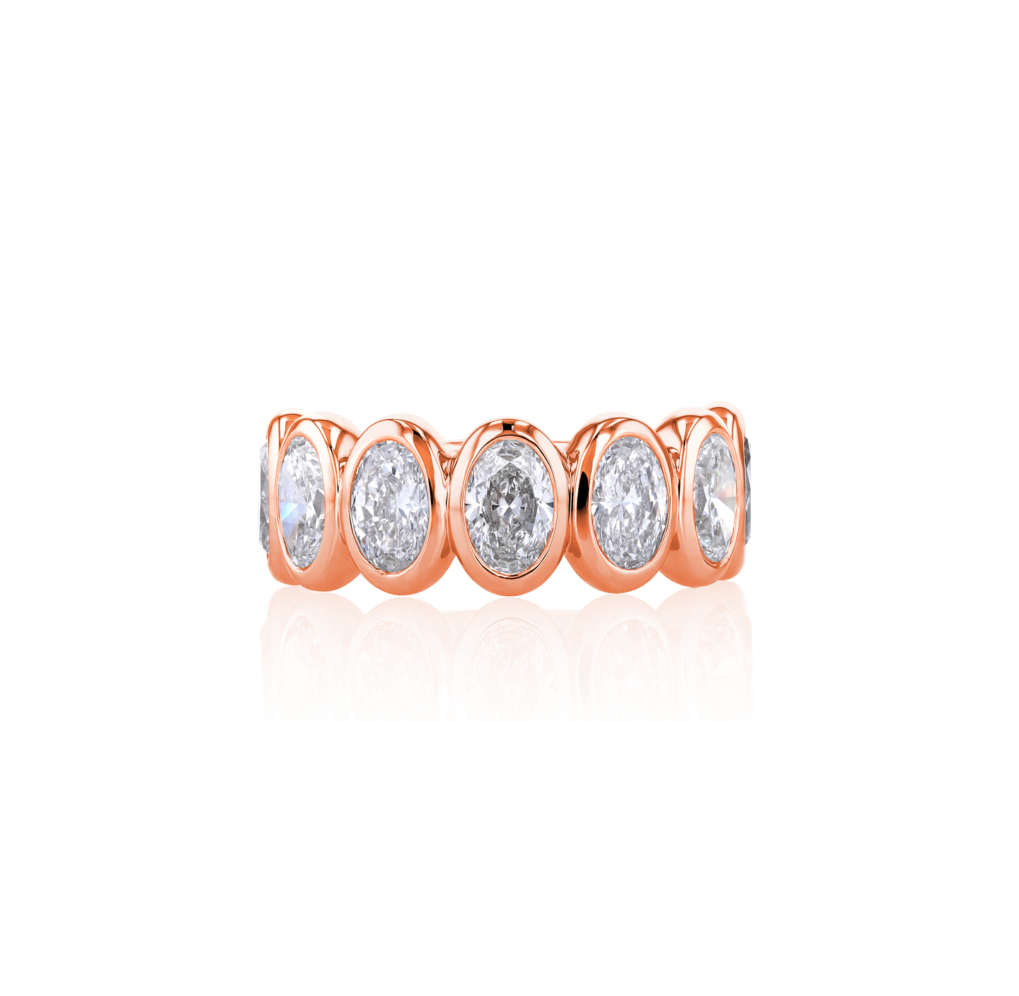 Fink's Exclusive Oval Diamond Bezel Set Band in Rose Gold