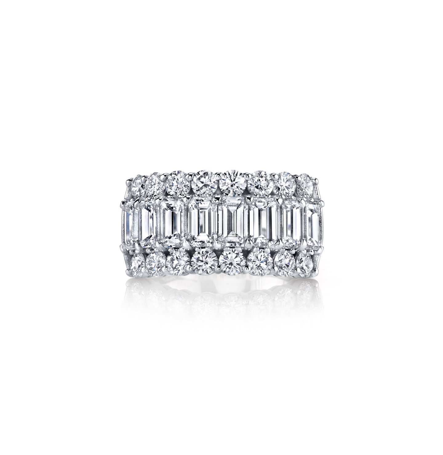 Fink's Exclusive Emerald Cut and Round Diamond Band