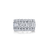 Fink&#39;s Exclusive Emerald Cut and Round Diamond 3 Row Band in Platinum