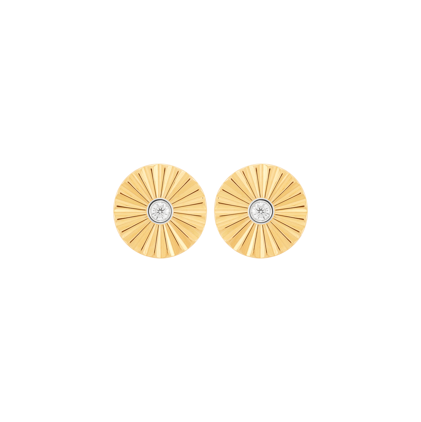 Sabel Collection Yellow Gold Starburst Earrings with Diamonds