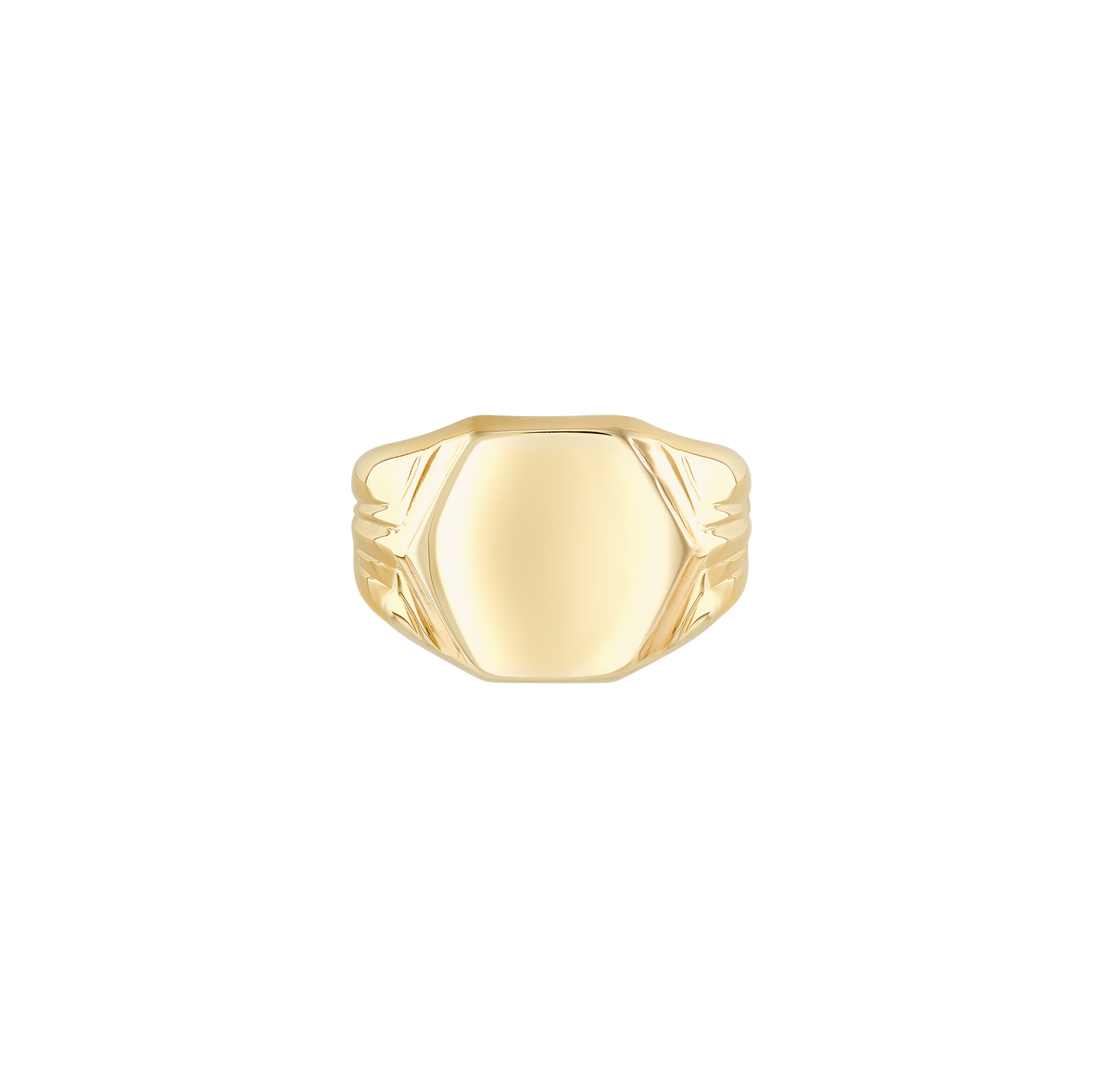 Yellow Gold Hexagon Signet Ring | Fink's