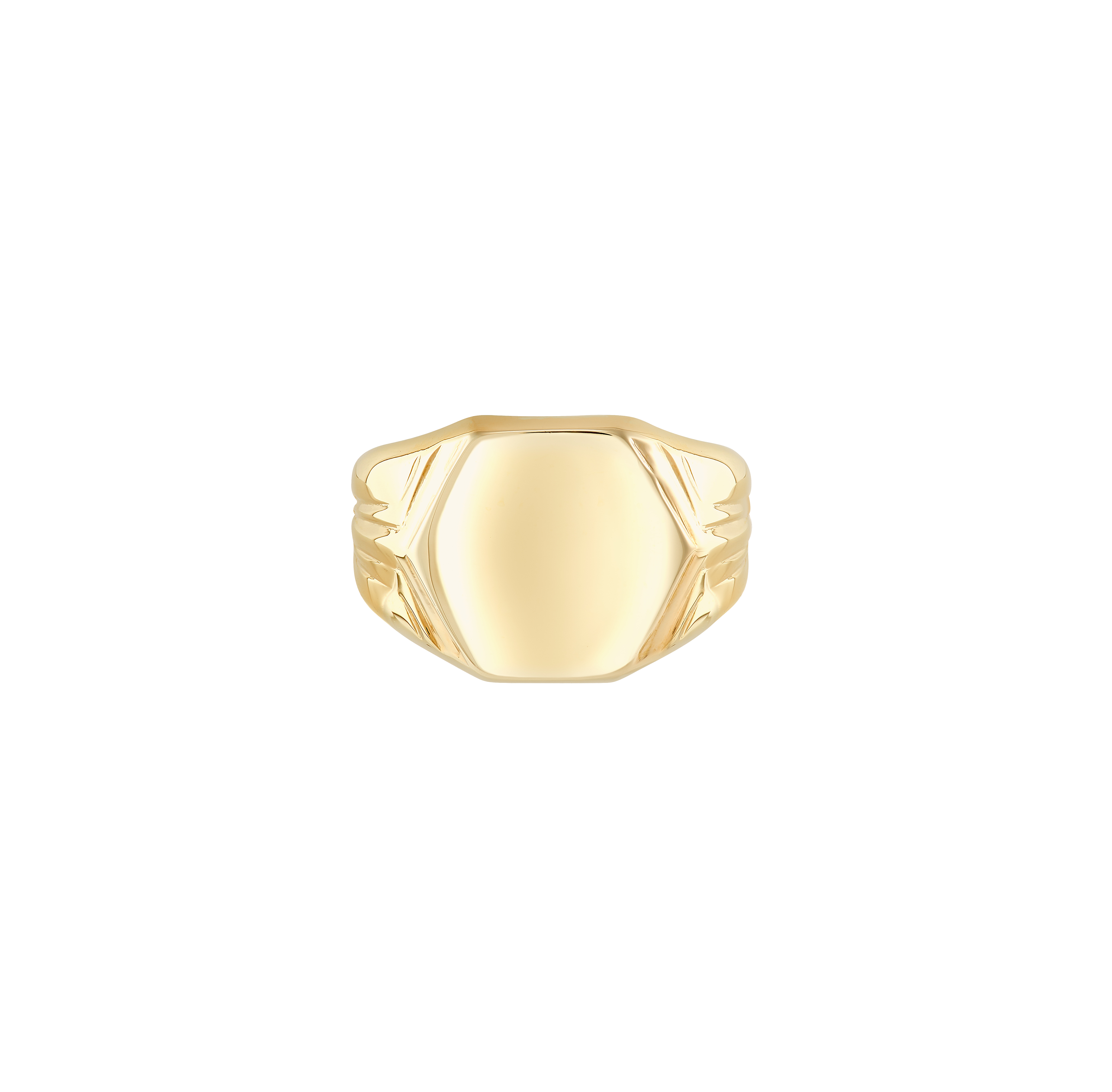 Sabel Collection Yellow Gold Hexagon Signet Ring