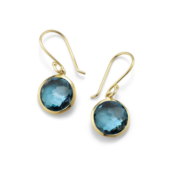 IPPOLITA Rock Candy 18K Yellow Gold Lollipop Mini Earrings in London Blue Topaz