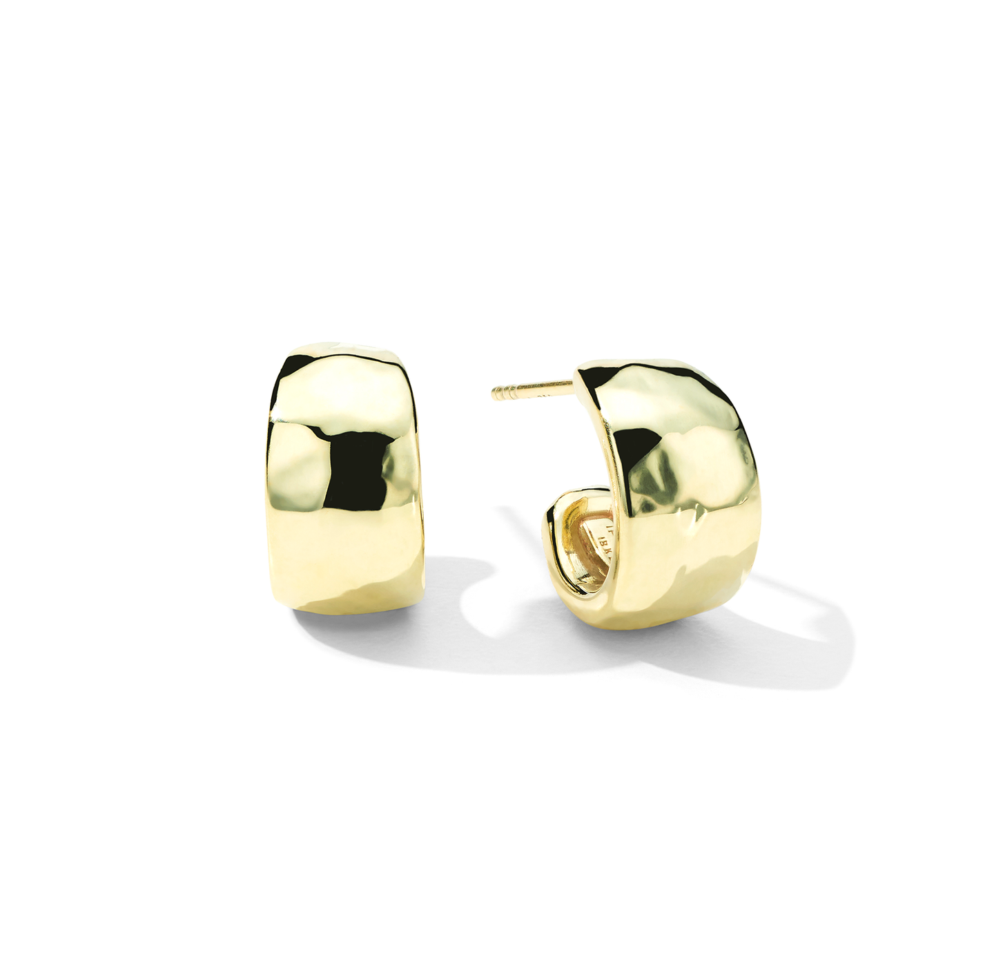 IPPOLITA Classico 18K Yellow Gold Huggie Hammered Hoop Earrings