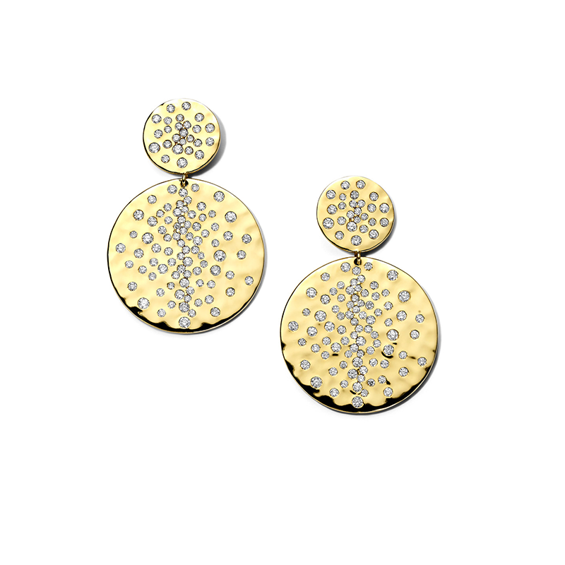 IPPOLITA Stardust 18K Yellow Gold Crinkle Snowman Diamond Earrings