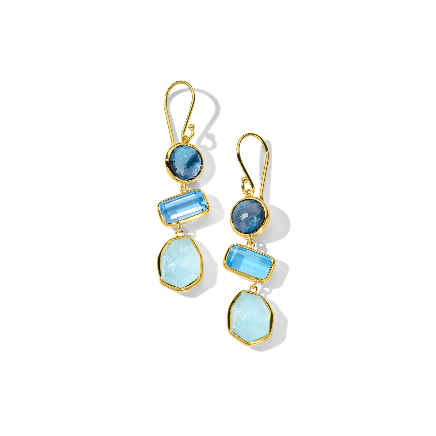 18K Yellow Gold IPPOLITA Rock Candy 3-Stone Drop Earrings in Mare