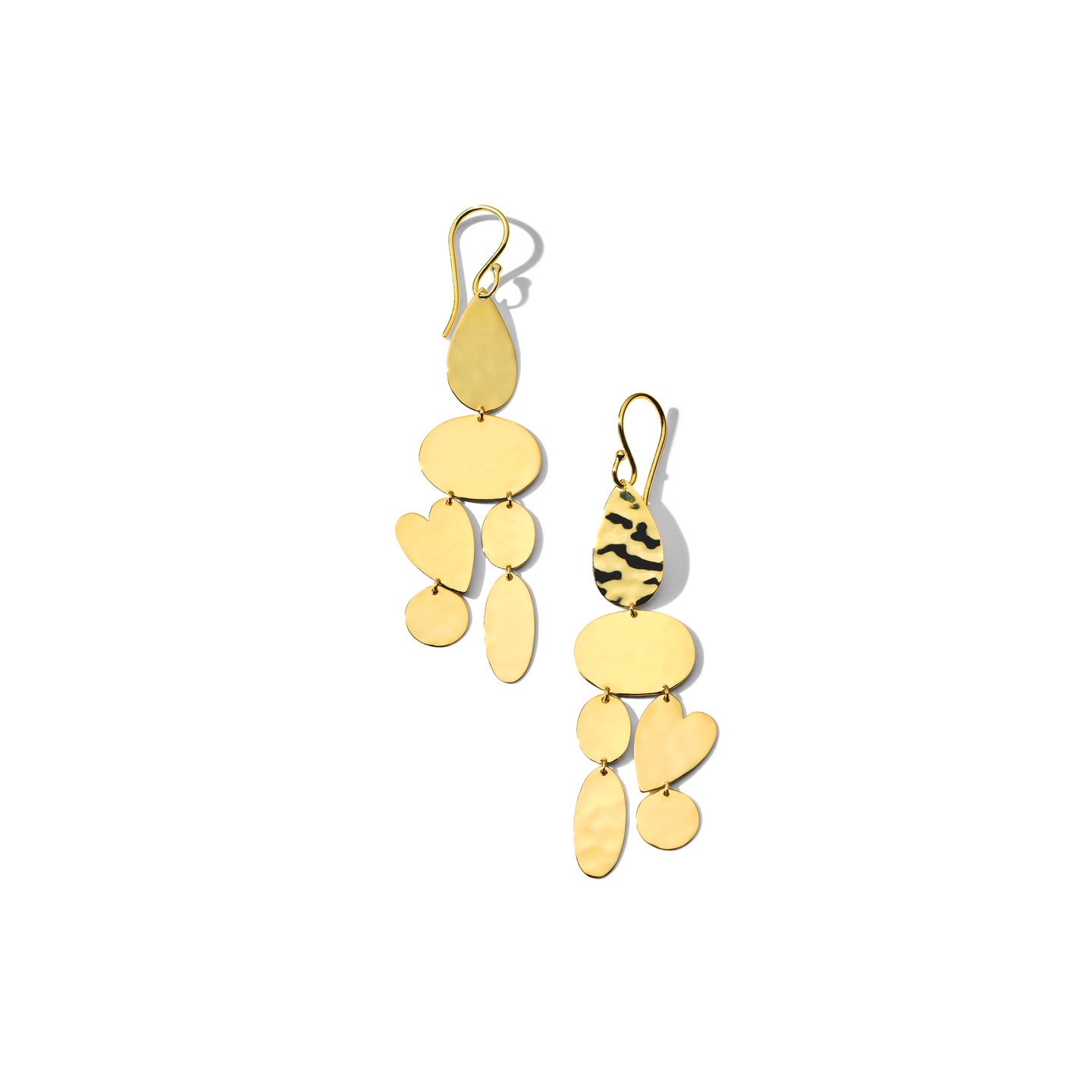 IPPOLITA Classico Crinkle Chandelier Heart Earrings in 18k yellow gold