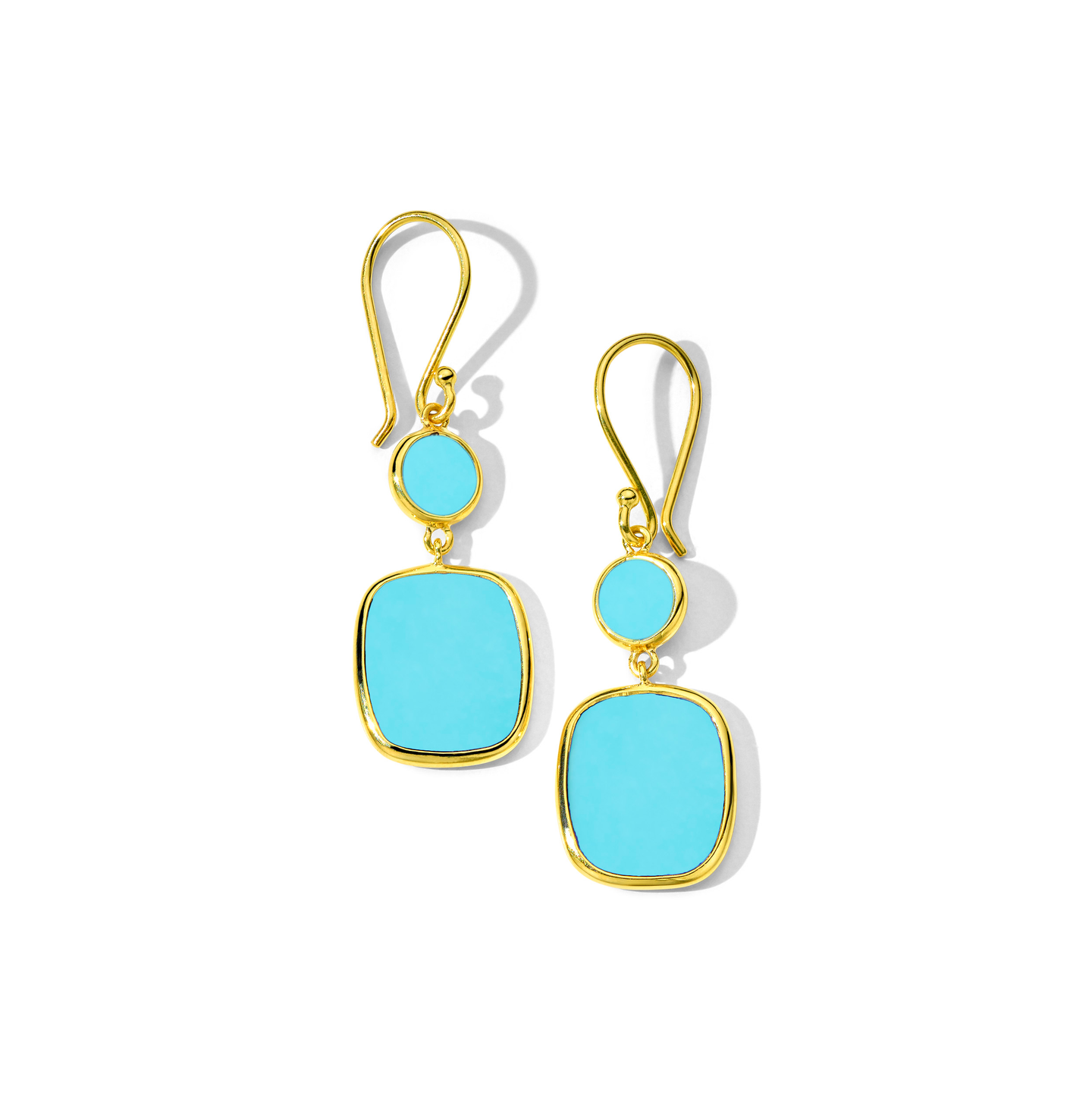 IPPOLITA Small Dot & Rounded Square Drop Earrings in Turquoise