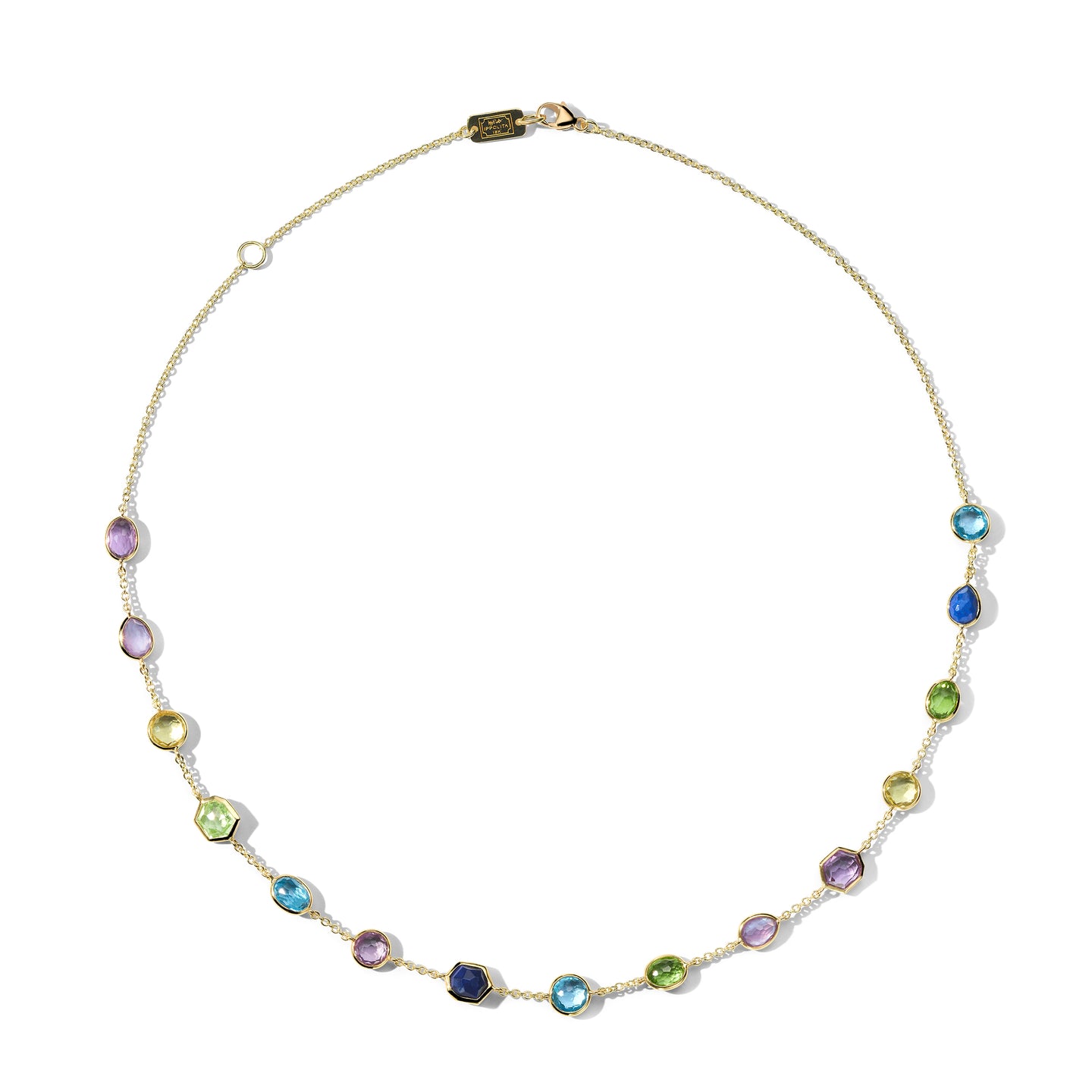IPPOLITA Rock Candy Yellow Gold Station Chain Necklace in Alpine Colors