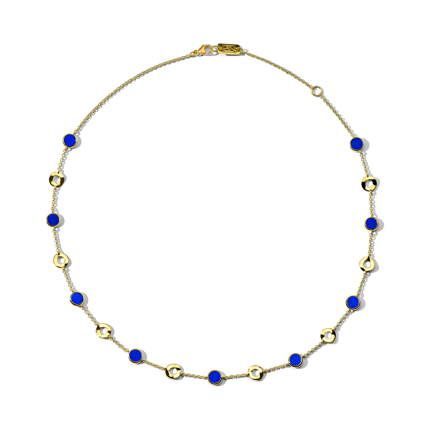 IPPOLITA Polished Rock Candy Wavy Disc and Stone Slice Necklace in Lapis