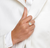 Model Wearing IPPOLITA Diamond and Mother-of-Pearl Doublet Ring in Yellow Gold