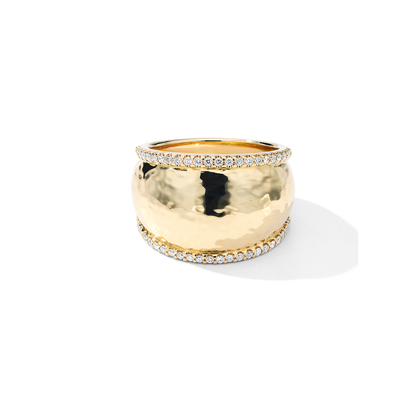 IPPOLITA Stardust 18K Yellow Gold Medium Goddess Dome Ring with Diamonds