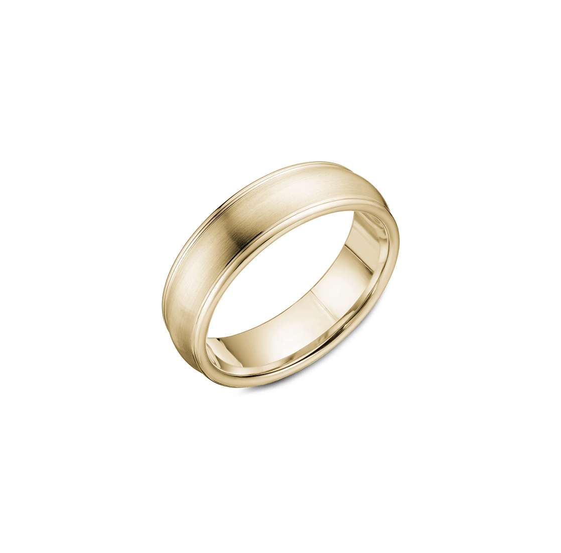 Fink's Yellow Gold Brushed and Polished Domed Band