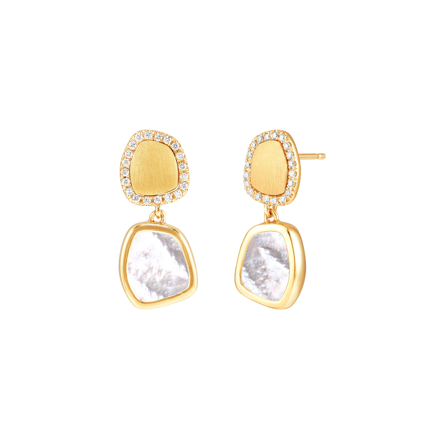 Sabel Collection Mother of Pearl and Diamond Drop Earrings