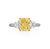 Fink's Exclusive Fancy Yellow Cushion Diamond Engagement Ring with Diamond Pave Shank