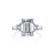 Fink's Exclusive Emerald Cut and Trapezoid Diamond Engagement Ring in Platinum
