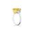 Fink's Exclusive Fancy Light Yellow Diamond Engagement Ring with Half Moon Diamonds