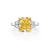 Fink's Exclusive Fancy Light Yellow Diamond Engagement Ring with Half Moon Diamonds