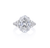 Fink's Exclusive Oval Diamond Engagement Ring with Shield Accent Diamonds in Platinum