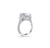 Fink's Exclusive Oval Diamond Engagement Ring with Shield Accent Diamonds in Platinum