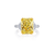 Fink's Exclusive Fancy Light Yellow Radiant Cut Diamond Engagement Ring with Diamond Pave Shank