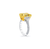 Fink's Exclusive Fancy Light Yellow Radiant Cut Diamond Engagement Ring with Diamond Pave Shank