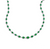 Sabel Collection White Gold Oval Emerald and Diamond Necklace