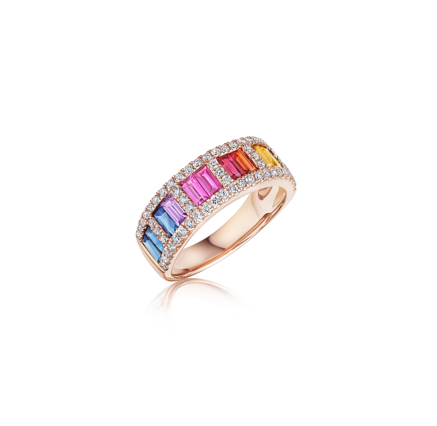 Sabel Collection Rose Gold Multi Color Sapphire Ring