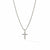 David Yurman Classic Cable Cross Necklace in Sterling Silver with Center Diamond, 24.3mm in Sterling Silver