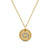 Initial Charm Necklace in 18K Yellow Gold with Diamond O, 16"-18"