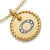 Initial Charm Necklace in 18K Yellow Gold with Diamond O, 16"-18"