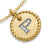 Initial Charm Necklace in 18K Yellow Gold with Diamond P, 16"-18"
