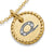 Initial Charm Necklace in 18K Yellow Gold with Diamond Q