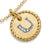 Initial Charm Necklace in 18K Yellow Gold with Diamond U, 16"-18"