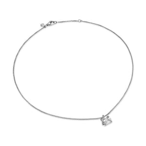 Cable Wrap Necklace in Sterling Silver with Crystal and Diamonds, 12.5mm