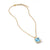 Chatelaine Pavé Bezel Pendant Necklace in 18K Yellow Gold with Blue Topaz and Diamonds, 14mm