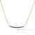 Petite Pavé Bar Necklace in 18K Yellow Gold with Blue Sapphires, 1.25mm