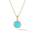Petite DY Elements Pendant Necklace in 18K Yellow Gold with Turquoise and Pavé Diamonds