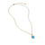 Petite DY Elements Pendant Necklace in 18K Yellow Gold with Turquoise and Pavé Diamonds