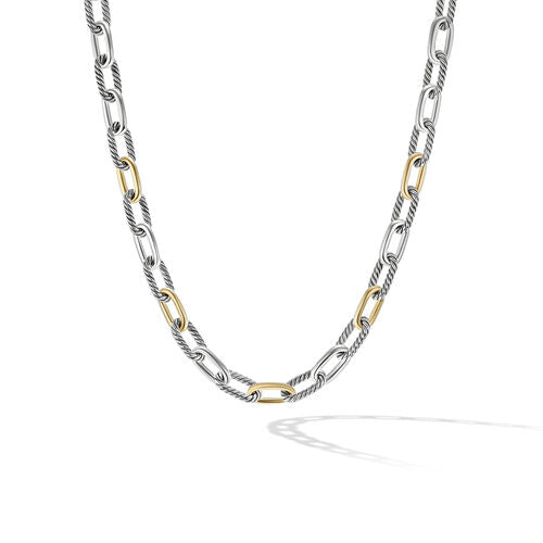 DY Madison Chain Necklace in Sterling Silver with 18K Yellow Gold