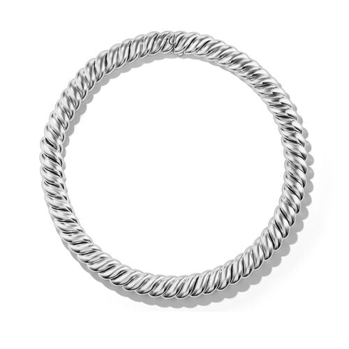 Sculpted Cable Necklace in Sterling Silver, 17