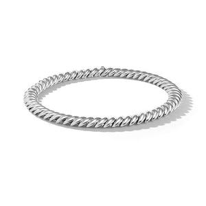 Sculpted Cable Necklace in Sterling Silver, 17"