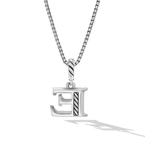 Pavé Initial Pendant Necklace in Sterling Silver with Diamonds