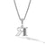 Pavé Initial Pendant Necklace in Sterling Silver with Diamonds