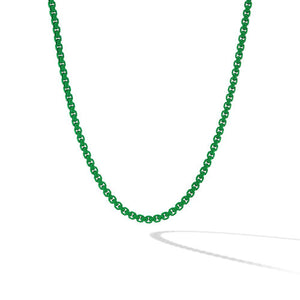 DY Bel Aire Box Chain Necklace in Emerald Green with 14K Yellow Gold Accent