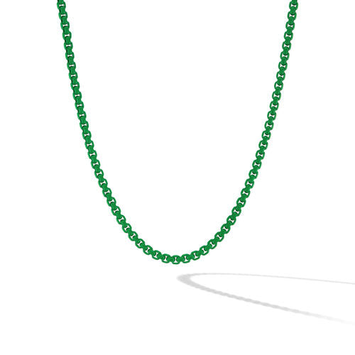 DY Bel Aire Box Chain Necklace in Emerald Green with 14K Yellow Gold Accent