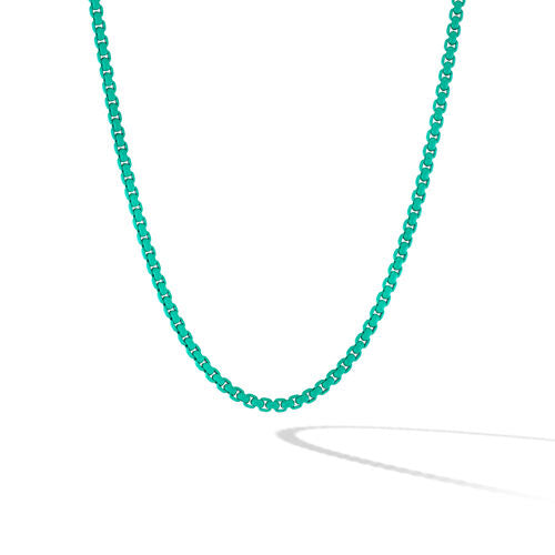 DY Bel Aire Box Chain Necklace in Turquoise with 14K Yellow Gold Accent