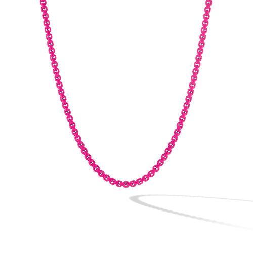 DY Bel Aire Box Chain Necklace in Hot Pink with 14K Rose Gold Accent
