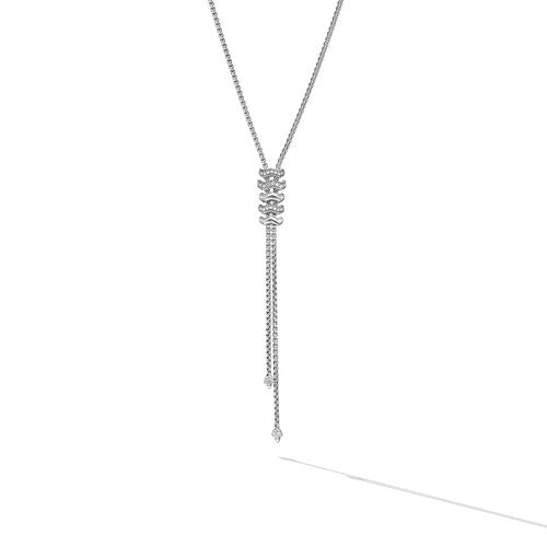 Zig Zag Stax Y Necklace in Sterling Silver with Diamonds